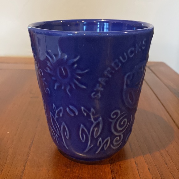 Starbucks mug cobalt glaze blue raised siren mermaid large 16oz - Picture 2 of 4